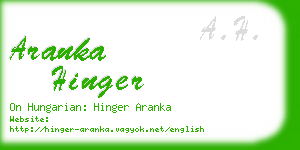 aranka hinger business card